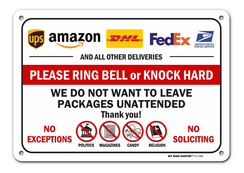 Cartel Entrega S Usps Fedex Ups Deliverie Sign Aluminio 7 My