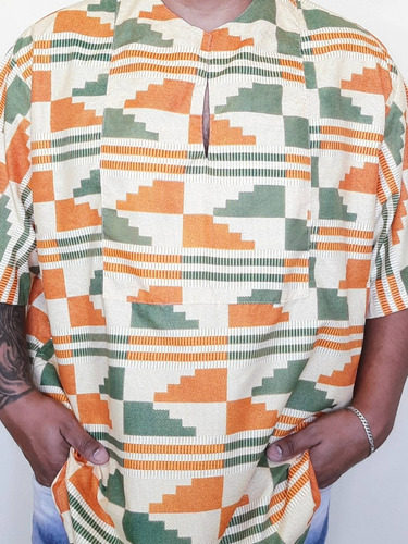 Imagem 5 de 5 de Camisa Blusa Bata Masculina Tecido Kim