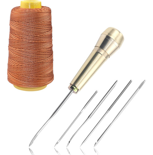 Kit De Reparación: Aguja De Cuero Y Cordón Nylon Amarillo