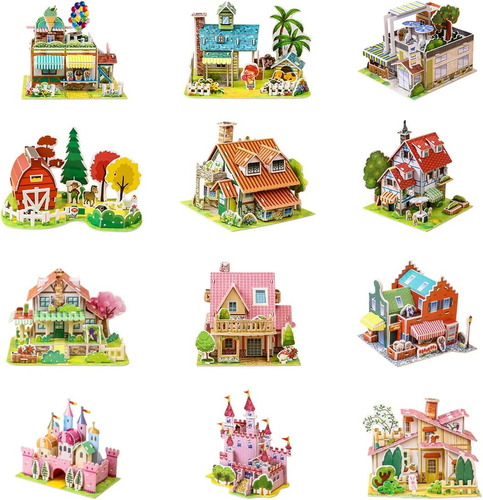 Set De Regalo Keentame 3d Puzzles Para Niños Diy Jigsaw Toys