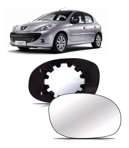 Vidrio Espejo Peugeot 207 2011 2012 2013 2014 2015 Derecho