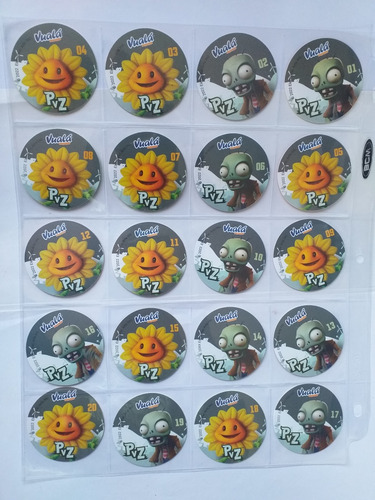 Colección Completa-vuala Sorpresa- Caps Plantas Vs Zombies (Usado)