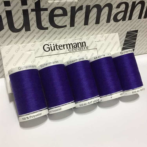 5x Hilos Gütermann Premium Mara 100 C945 Púrpura Morado 500m