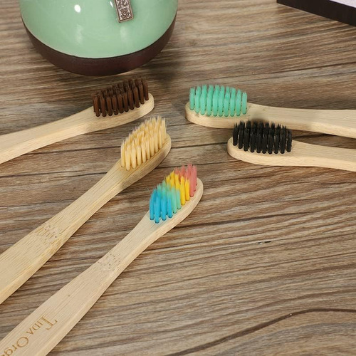 Cepillos De Dientes De Bambú Con Cerdas Suaves, 60 Uds Cepillo de dientes para niños Cepillo de dientes para parejas Cepillo de dientes desechable Cepillo de dientes para hoteles 60ps YATAIA