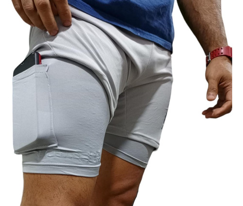 Short Caballero Doble, Ejercicio Masculino Hombre Fresco