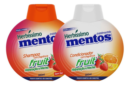 Kit Shampoo + Condicionador Herbissimo Mentos Fruit 300ml