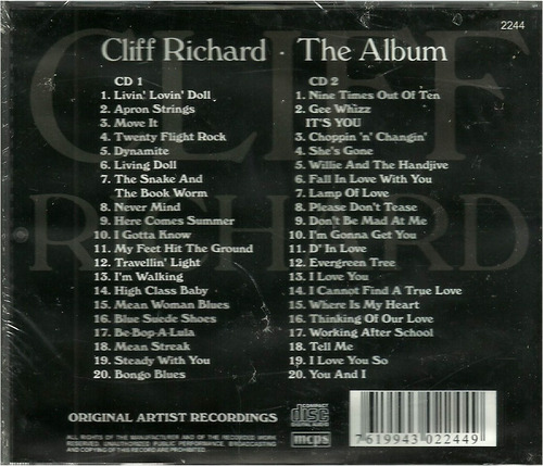 Cliff Richard The Album Cd Doble Nuevo Y Sellado