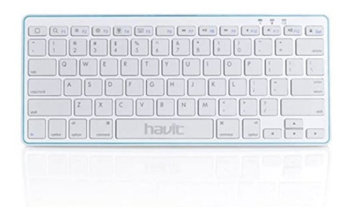 Teclado Ultraslim Bluetooth Ingles Blanco Recargable Usb