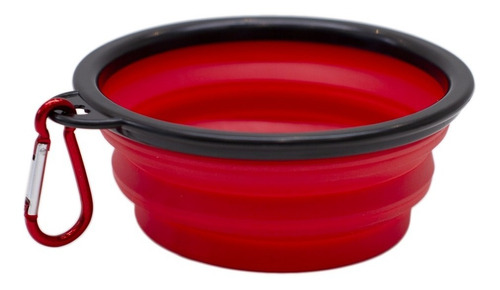 Comedero Bebedero Plato  Para Perros Plegable Con Mosquton Color Rojo