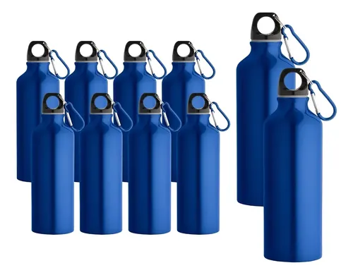 Kit 10 Garrafas Squeeze De Água Alumínio C/ Alça 530ml