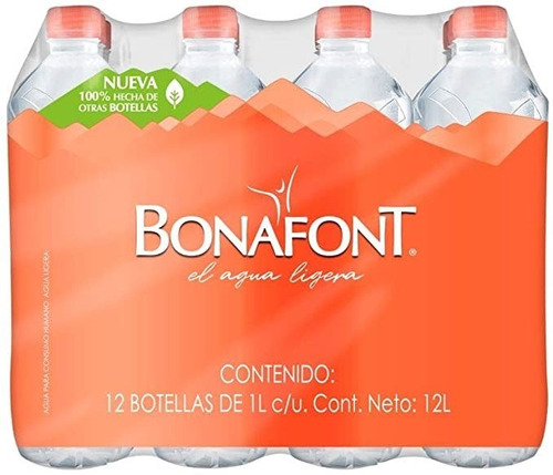 Agua Natural Bonafont 1lt - 12 Pzs 