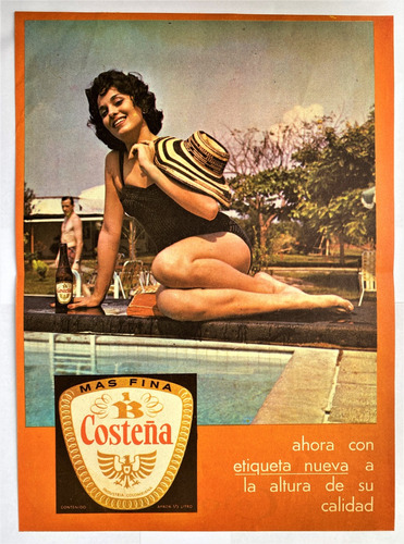 Cerveza Bavaria Costeña Aviso Publicitario De 1961 Color
