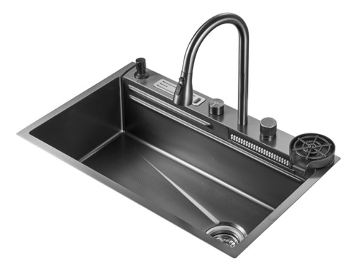 Bacha Multifuncional Cocina Cascada Gun Metal Estalgrif