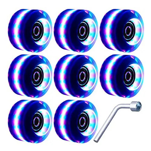 Ruedas De Patines Con Luces Led Y Rodamientos Para Skate 82a