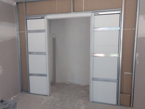 Porta Dupla Correr Embutida Na Parede 120 Cm | Double Side