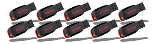 Sandisk Pen Drive 32gb Kit 10 Usb 2.0 Cruzer Blade Preto Cruzer Blade 32gb