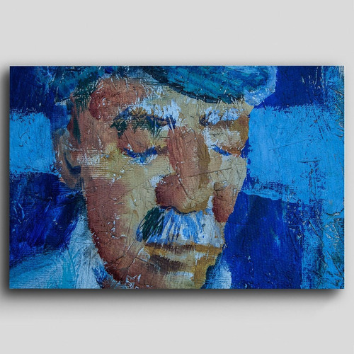 Cuadro Decorativo Canvas Hombre Azul Tipo Oleo Pintura80*120