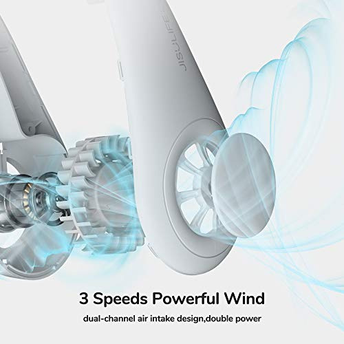 Ventilador De Cuello Portatil Plastico Silicona Color Gris