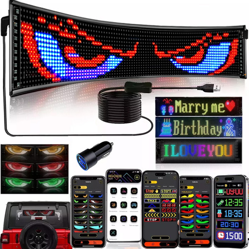 Programable Pantalla Flexible Led Devil Ojos Bluetooth Diy