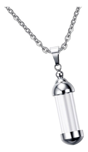 50 Moda Acero Tubo De Colgante De Plata Cadena Cineraria
