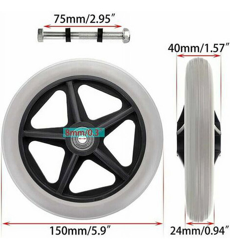 6 Ruedas Giratorias De Goma Duraderas Para Sillas De Ruedas