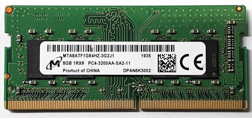 Memoria Ram Laptop Ddr4 8gb Micron Pc4-3200aa Sodimm