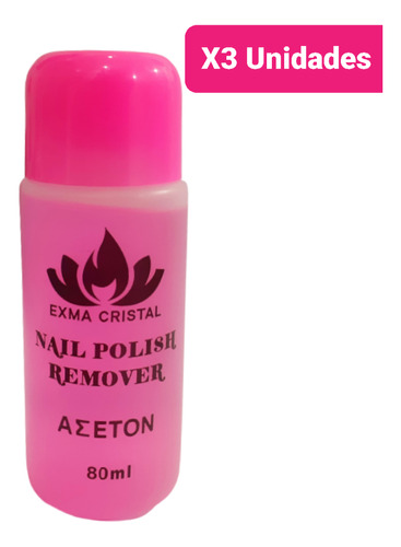 Acetona Removedor De Pintura De Uñas Exma Cristal De 80ml..!