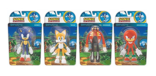 Imagen 5 de 7 de Muñeco Moldeable Sonic Bend Ems Flexible 12cm Tapimovil