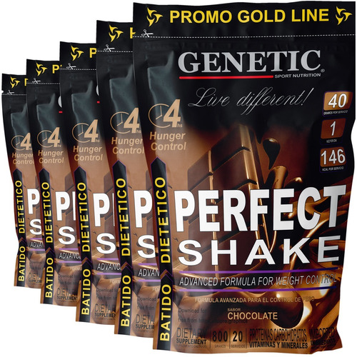 5 Batidos Reemplaza Comidas Perfect Shake Genetic Adelgazar