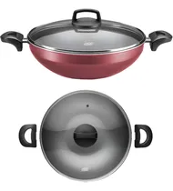 Comprar Frigideira Wok Antiaderente 28cm 4,3l Tampa Vidro Vermelha
