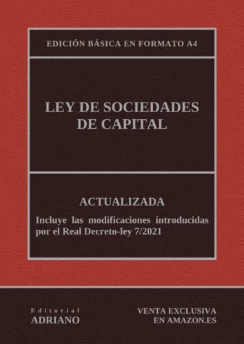 Libro : Ley De Sociedades De Capital Actualizada - Edicion.