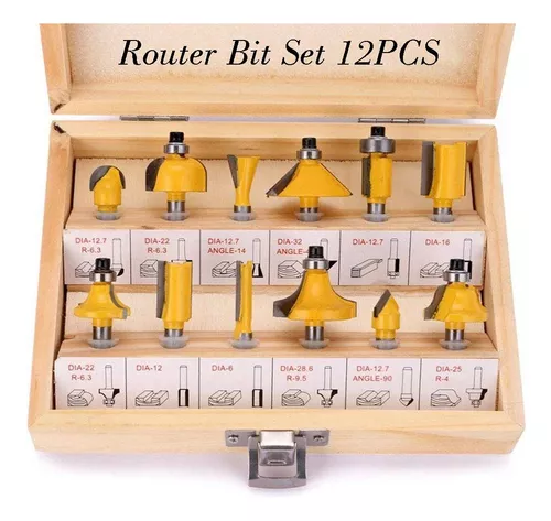 Juego Set De Fresas Kit Router Para Madera 12 Pz Harden