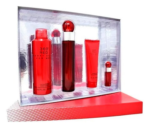 Perry Ellis 360 Red Men Edt 100ml + 7,5ml + Body Spray + Sg