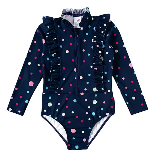 Roupa De Banho Infantil Body Praia Manga Longa Uv50+ Tip Top