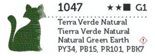 Tinta Óleo Premium G1 Opaco 20ml Gato Preto Cor Terra verde natural