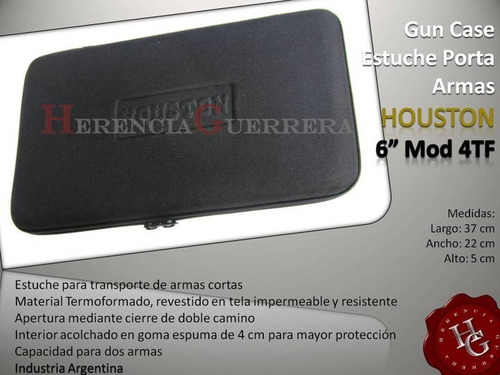 Imagen 2 de 6 de Estuche Termoformado Gun Case Porta Armas Houston 6 4tf Negr