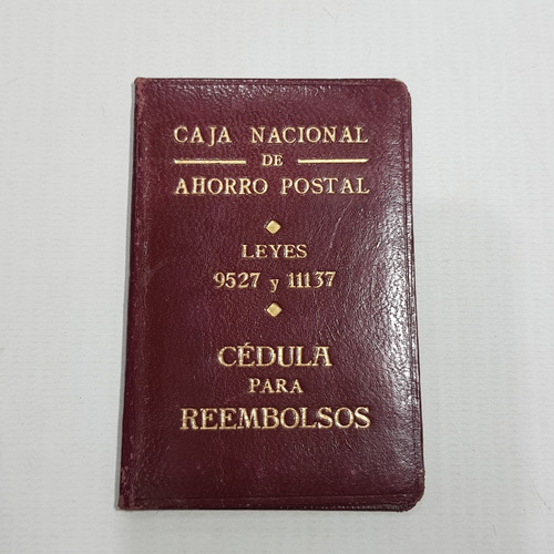 Antigua Cédula Caja Nacional Ahorro Reembolsos Mag 60601