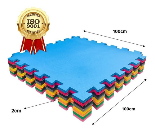 Tatame Tapete Eva 100x100x2cm 1x1 Metro 20mm
