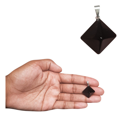Pingente Pirâmide Em Obsidiana Negra Pedra Natural 2g 2cm