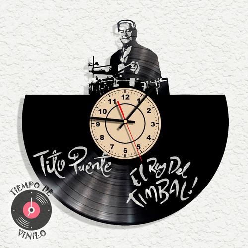 Reloj De Pared Elaborado En Disco De Lp Ref. Tito Puente