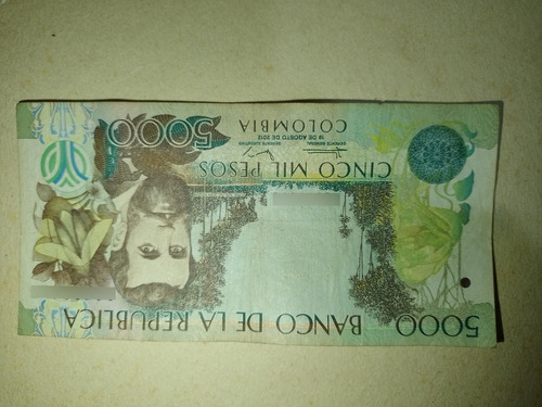 Billete De Cinco Mil Pesos Colombianos Año 2011 -2012