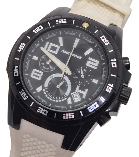 Reloj Time Force Cristiano Ronaldo Cronómetro Acero Negro Blanco Negro Negro
