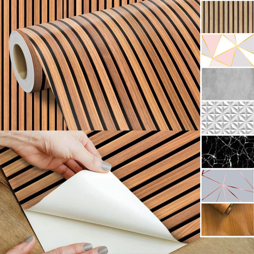 Adesivo Decorativo Papel De Parede Ripas Zara Geométrico 10m Cor Ripado 01