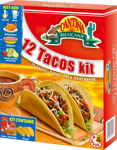 Kit 12 Taco Shells + Molho + Tempero  Cantina Mexicana 325g