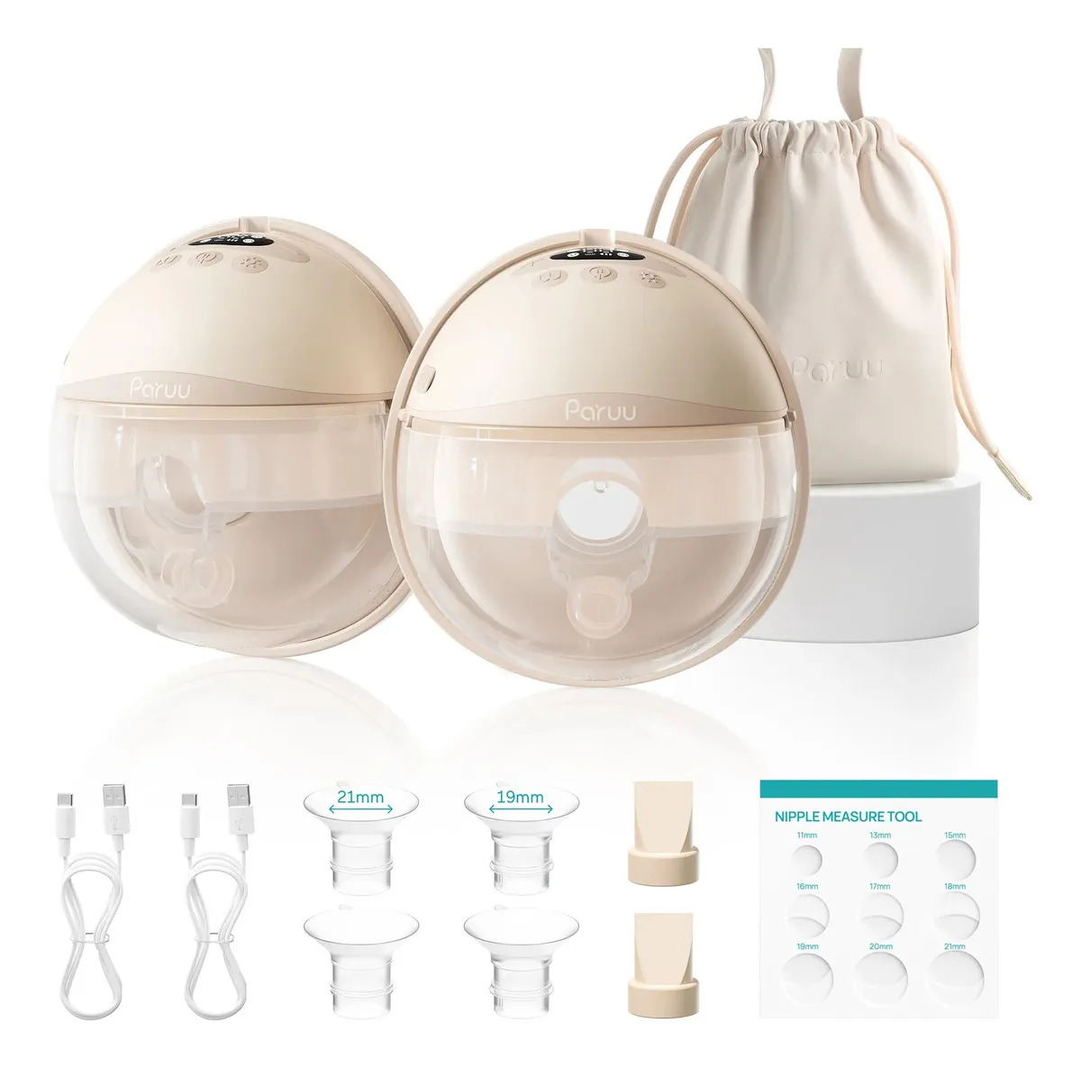Paruu P16 Pro Extractor De Leche Eléctrico Portátil 2 Uds