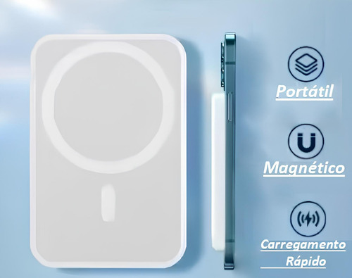 Carregador Portátil Compatível Com Apple iPhone 10.000 Mah Power Bank Carregador De Indução Para iPhone Bateria Magsafe Magnético Ios Carregamento Turbo Fonte Sem Fio Mag Safe Bateria Para iPhone Brco