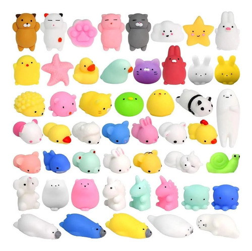 50x Mini Mochi Squishy Squeeze Toy Fidget Toy Kit Random