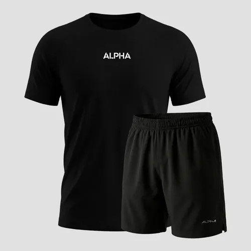 Kit Bermuda+camiseta Dry Fitness Academia Alpha (4 cores, P ao GG)