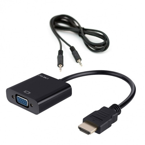 Adaptador De Hdmi Macho A Vga Hembra Incluye Cable De Audio