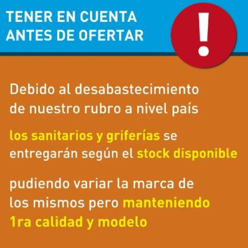 Juego Baño Completo Inodoro Bidet Mochila Vanitory Griferia